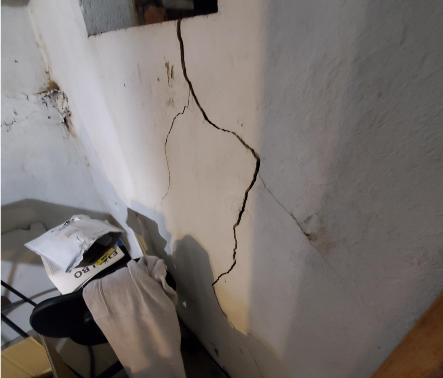 Cracks Observed in Basement Wall of Residence in Philadelphia, PA Cracks were sustained in walls of this residence in Philadelphia due to improper and unsafe excavation methodologies at an adjacent neighboring property.